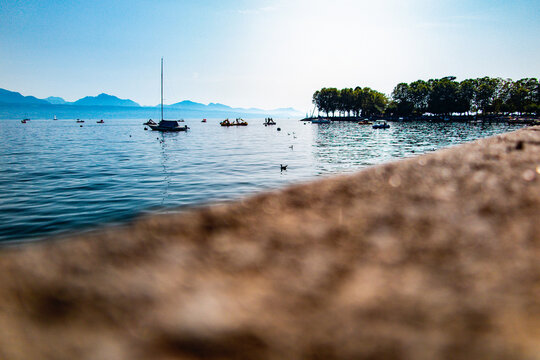 Pomeriggio a Losanna, lungolago di Lemano, Svizzera