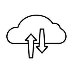 Cloud storage icon. Pictogram for backup. Isolated on white background.