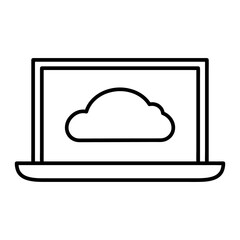 Cloud storage icon. Pictogram for backup in the device screen. Isolated on white background.