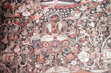 Ancient caves of Saspol, Buddhist temple, Buddhist stupa, Buddhist frescoes and icons, wall painting, Buddhist thangkas, Tibetan Buddhism, Ladakh, Zanskar, Tibet and the Tibetan plateau,