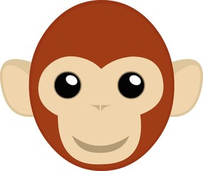 Vector illustration of a monkey's face cartoon