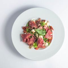 Meat salad fresh food menu restaurant catering dish 