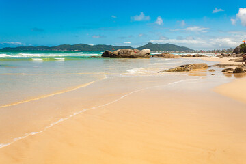 tropical beach  located at Atalaia beach, Mariscal beach, Bombinhas, Santa Catarina, Brazil