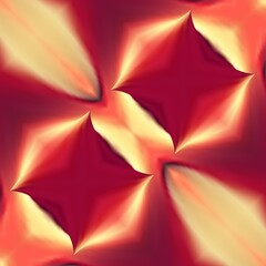 3D illustration from torus surface in shades of pink orange and red colours
