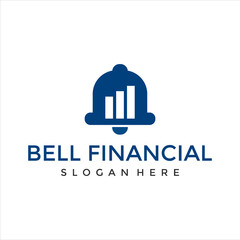 grow bell financial logo design vector