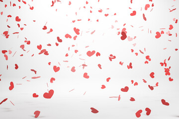 Flying red heart symbol