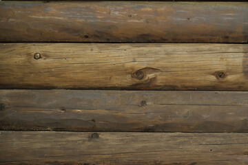 Fototapeta premium brown natural old wooden background texture, horizontal planks wooden board