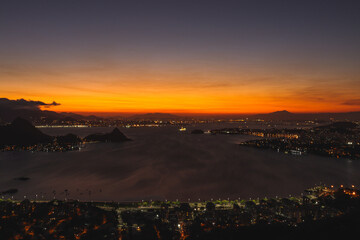 sunset over the river