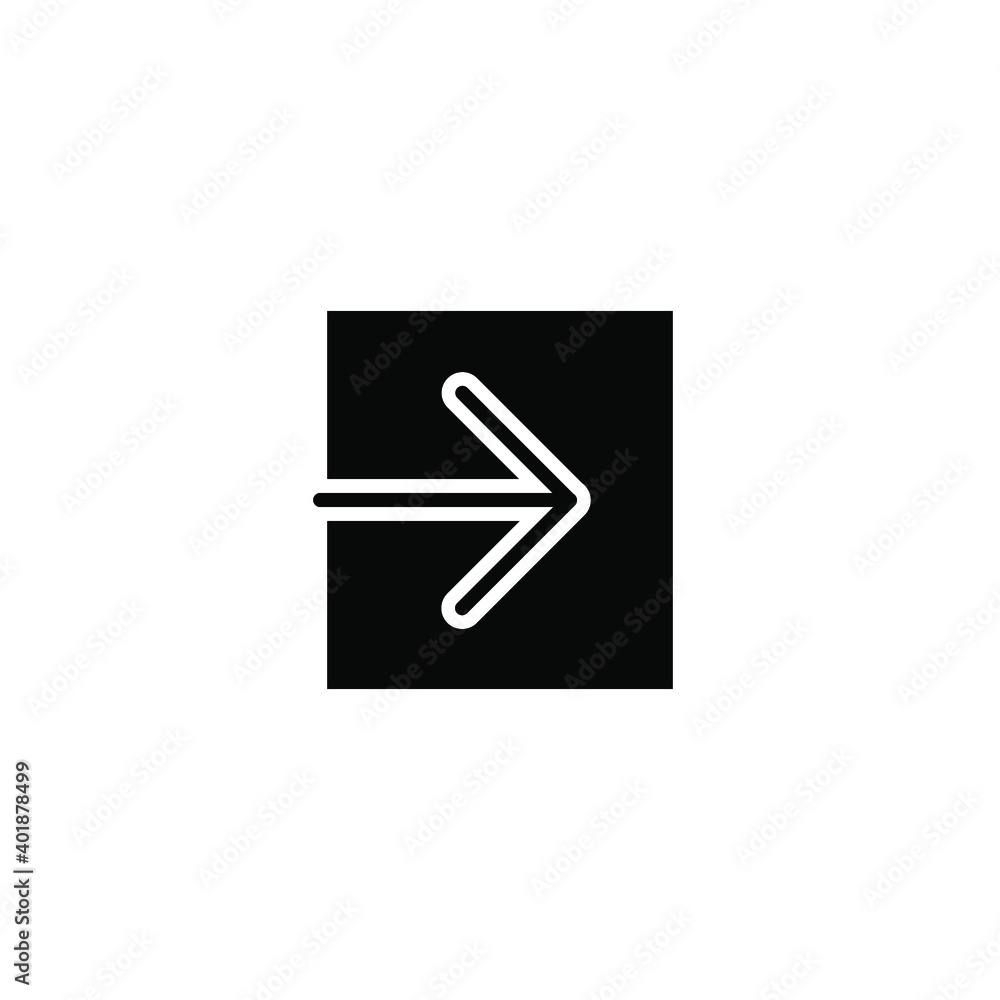 Aufkleber log in glyph icon. login square arrow simple sign for website and mobile app. approach symbol, entry