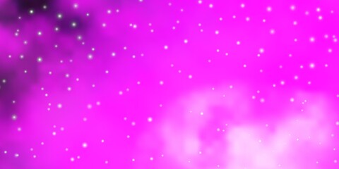 Light Pink vector background with colorful stars.