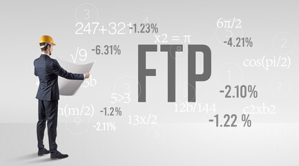 Technology Engineer in hard hat with FTP abbreviation