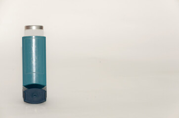 isolated asthma spray with copy space