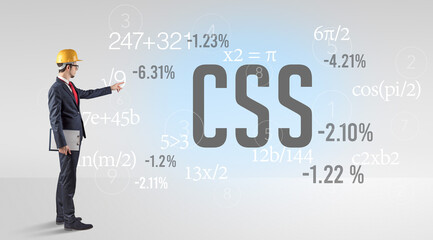 Technology Engineer in hard hat with CSS abbreviation