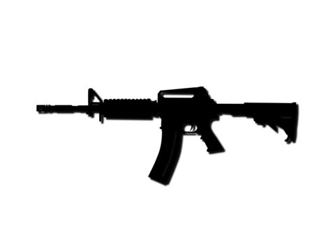 USA United States Army, United States Armed Forces and United States Marine Corps - Police fully automatic machine Colt M4 Carbine caliber 22LR   Realistic Silhouette, Good