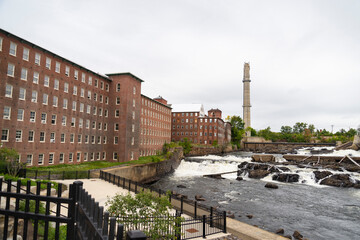 The historic brick pepperell center or former mill building in the town of Biddeford Maine © Enrico Della Pietra