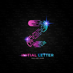 Intial letter Z with gradient texture. Luxury light logo design concept, fit for company and bussines.