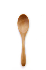 wood spoon on white background