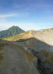 Sunny day at the top of mount Ijen Banyuwangi Indonedia