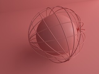 3d render of pink modern abstract sphere backgrounds