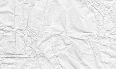 white colored crumpled paper texture background for design, decorative.