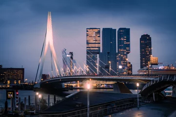 Fototapete Erasmusbrücke Skyline of Rotterdam