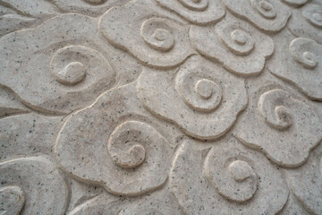 Chinese traditional cloud shape stone carving wall