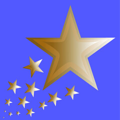Golden star illustration, perfect for icon and decoration of celebration