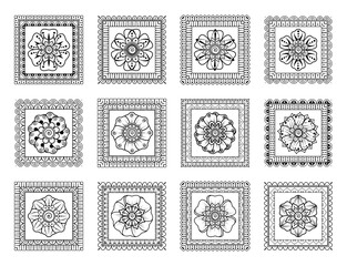 Circular pattern in the form of mandala. henna tatoo mandala. mehndi style. decorative pattern in oriental style. coloring book page.