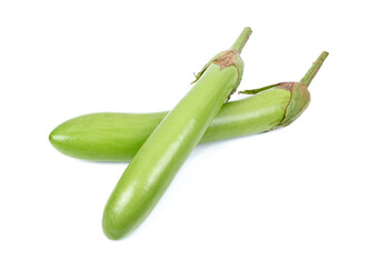 Green eggplant isolated on a white background