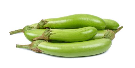 Green eggplant isolated on a white background