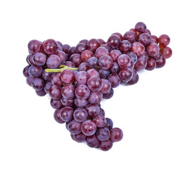 red grapes isolated on white background