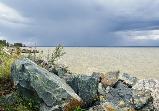 Stones On The Bank Of The Novosibirsk Reservoir