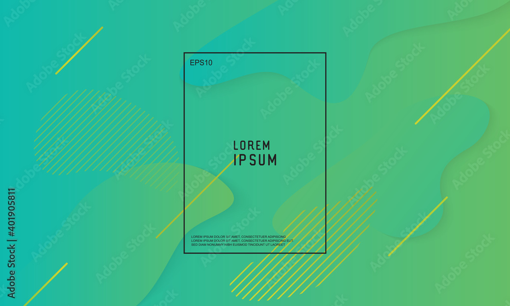 Poster abstract wavy geometric background. trendy gradient shapes composition. modern vector design illustr