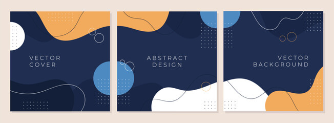 Vector set of abstract creative background with minimal trendy style. - obrazy, fototapety, plakaty