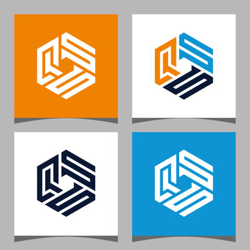 Creative initial letter QSS hexagon logo design concept vector