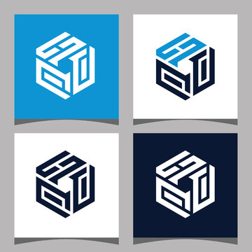 Creative initial letter HPP hexagon logo design concept vector