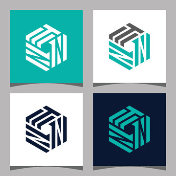 Creative initial letter TNN hexagon logo design concept vector