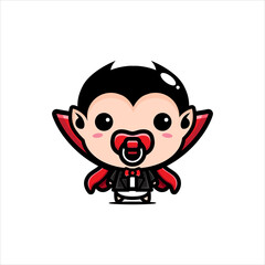 Vector design of cute baby Dracula character