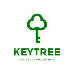 Key tree vector logo template. This design use leaf symbol. Suitable for environment.