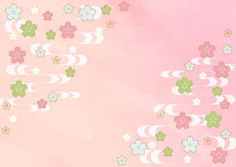桜の和風背景素材