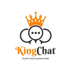 King chat vector logo template. This design use crown symbol. Suitable for conversation.
