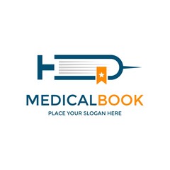 Medical book vector logo template. This design use book symbol. Suitable for health.