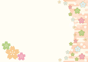 桜の和風背景素材