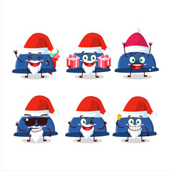 Santa Claus emoticons with blue construction helmet cartoon character