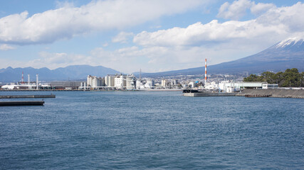 田子ノ浦 工業地帯 富士山 海景