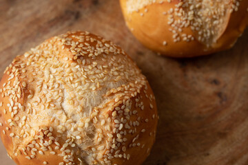 Rustic mini breads with sesame