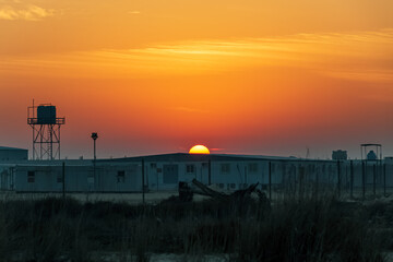 Fototapeta na wymiar Sunrise view in Kafra side in Saudi Arabia.
