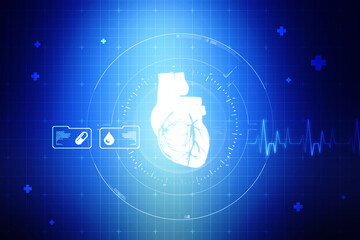 2d illustration  Anatomy of Human Heart 
