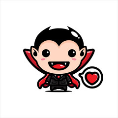 cute Dracula character vector design
