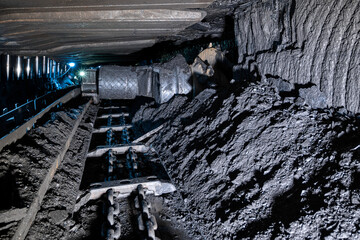 Coal mine. Underground coal mining.